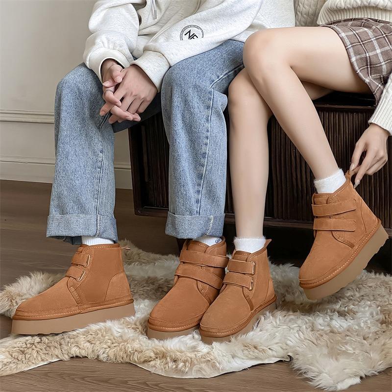 3355 Autumn and Winter Snow Boots for Men and Women Couples Thick-soled Heightening Martin Boots Piled and Thickened Large Cotton Shoes