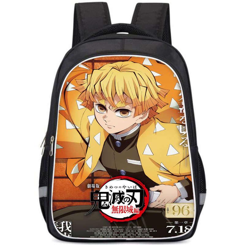 Demon Slayer College Backpack With Double Layer Storage And Trendy Crossborder Style For Students