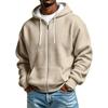 Men's Knit Zip-Up Hoodie Casual Color Hooded Sweatshirt for Winter