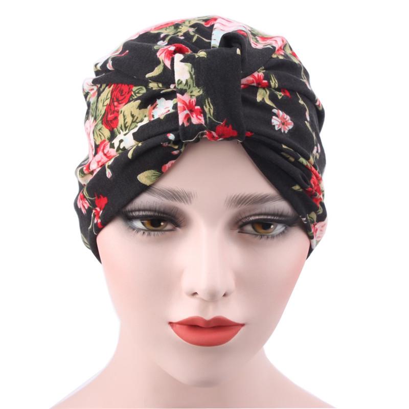 Women's Cotton Floral Head Wrap Hat - Indian Style Hijab