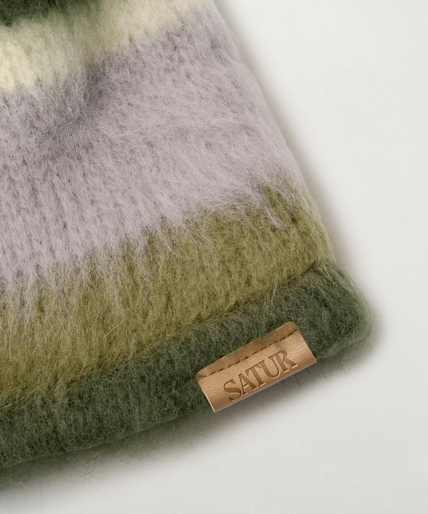 Seteo Striped Knit Bucket Hat Khaki