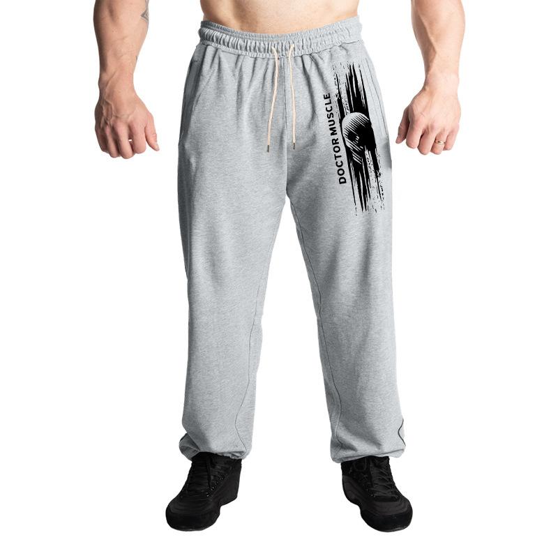 Autumn New Sports Men's Trousers Spelling Stripes Straight Large Size Drawstring Men's Casual Trousers