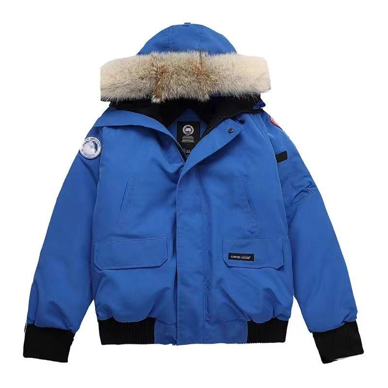 Winter Pure Canada Goose Down Bomber Jacket Putin Style Unisex White Duck Cold-Proof