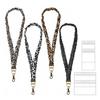 4Pcs Stretchy Retractable Scrunchie Lanyard Set with Waterproof ID Card Holders Soft Telescopic Neck Lanyards