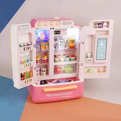 Children'S Play House Kitchen Large Simulation Refrigerator Freezer Spray Toys Boys And Girls Educational Birthday Gifts