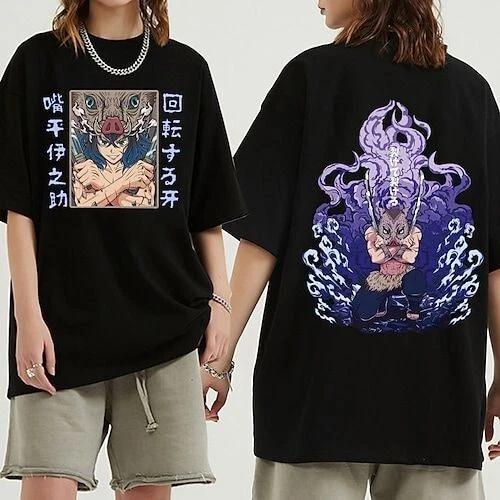 Demon Slayer Inosuke Anime Manga T-Shirt Tee Costumes Polyester Unisex 2XL