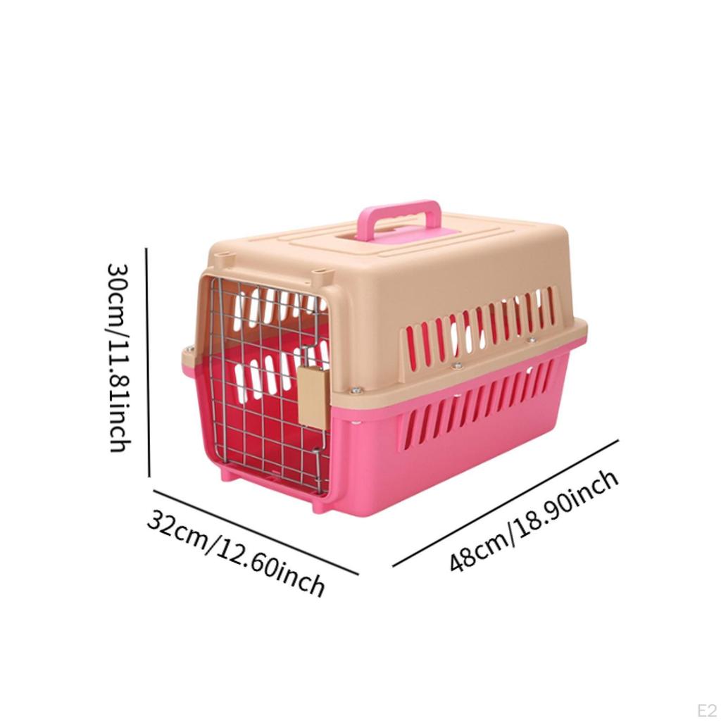 Dog Cat Carrier Kennel Comfortable Handle Kitty Travel Cage Pet Box for Small Animals