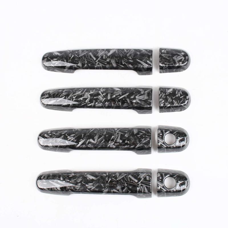 Car Door Handle Cover For Toyota Hilux VIGO 2005-2014 Forged Pattern Carbon Fiber Chrome Trim Styling Accessories