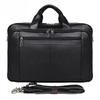Jiameida European & American Retro Leather Men's Briefcase & Handbag for 17-Inch Laptops