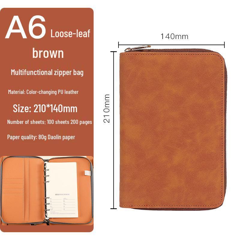 Custom Business Notebook with Zipper Bag - Multifunctional A6/B5 Notepad & Manager Folder