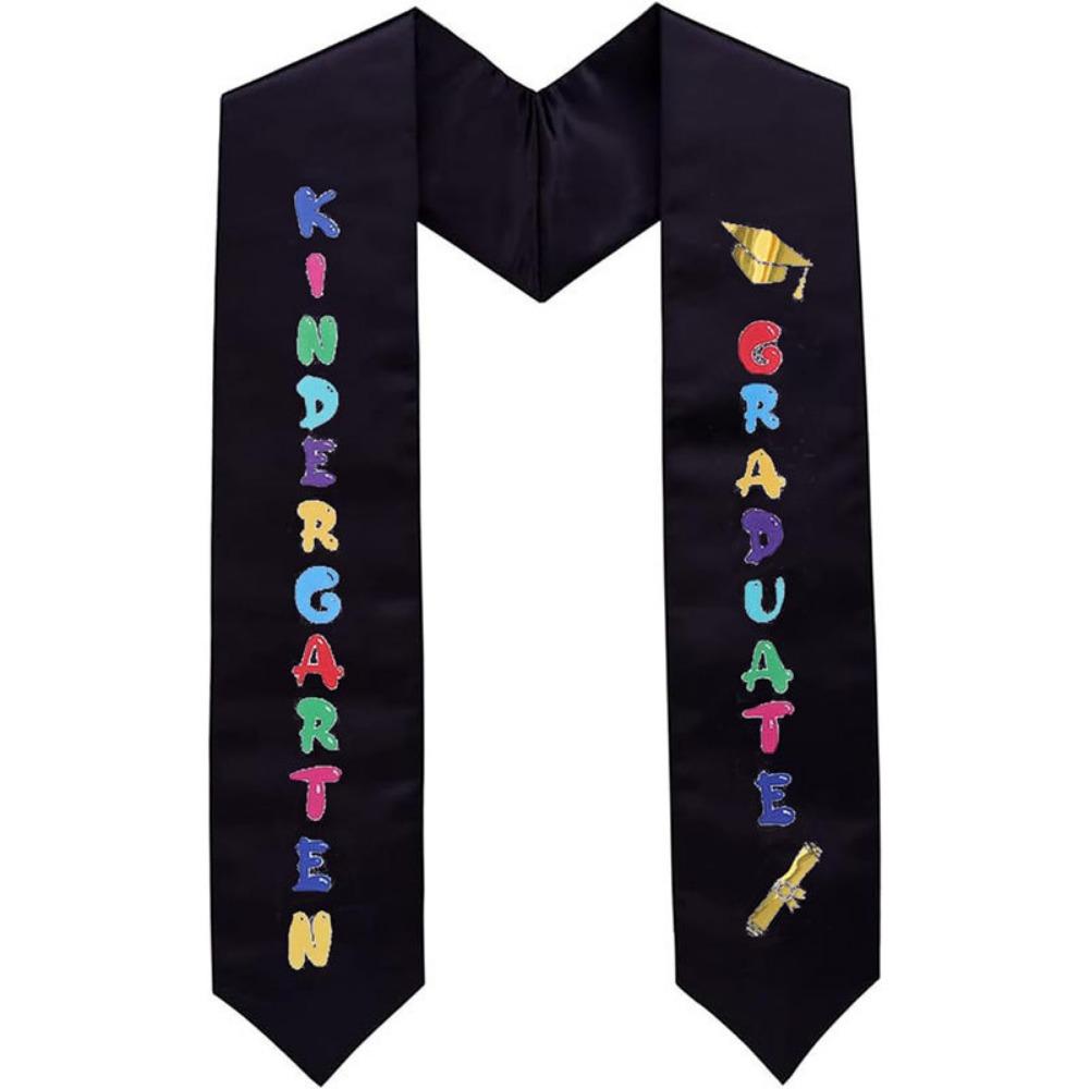 with Letter Honor Scarf Satin Graduation Ribbon New Ceremonial Belt Graduation Party Supplies чёрный