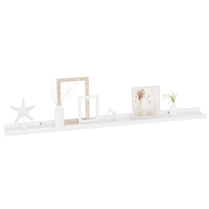 VidaXL Étagères murales 4 pcs Blanc brillant 100x9x3 cm