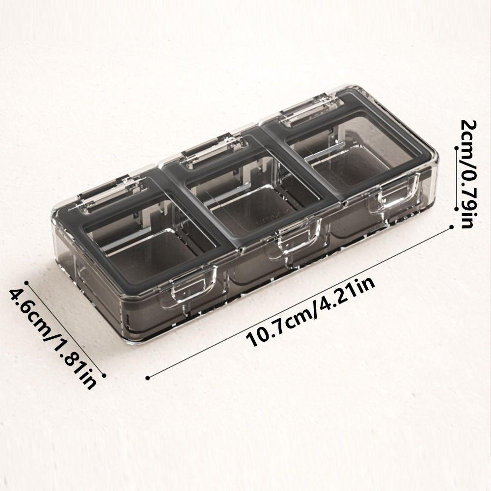 Large Capacity Portable Pill Box Waterproof Food-Grade Travel Medicine Case Transparent 3-Compartment Daily Pill Organizer