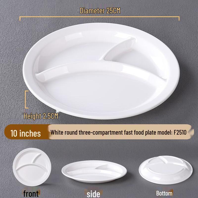 Jingzhifeng Commercial Melamine 5-Compartment Divided Plates (5-Pack)