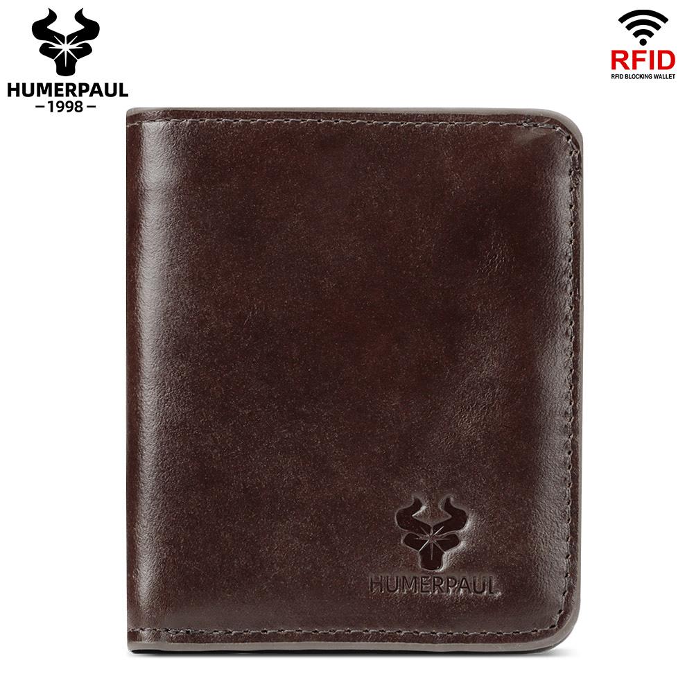 Humerpaul Thin Cow Genuine Leather Wallet Men Coin Purse Small Mini Card Holder Simple PORTFOLIO Portomonee Slim Male Wallet