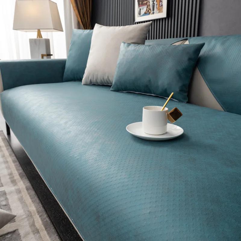 Waterproof Solid Color Sofa Cushion Universal for All Seasons Sofa Backrest Cover Easy Clean Sofa Protector Non-slip Couch Cover