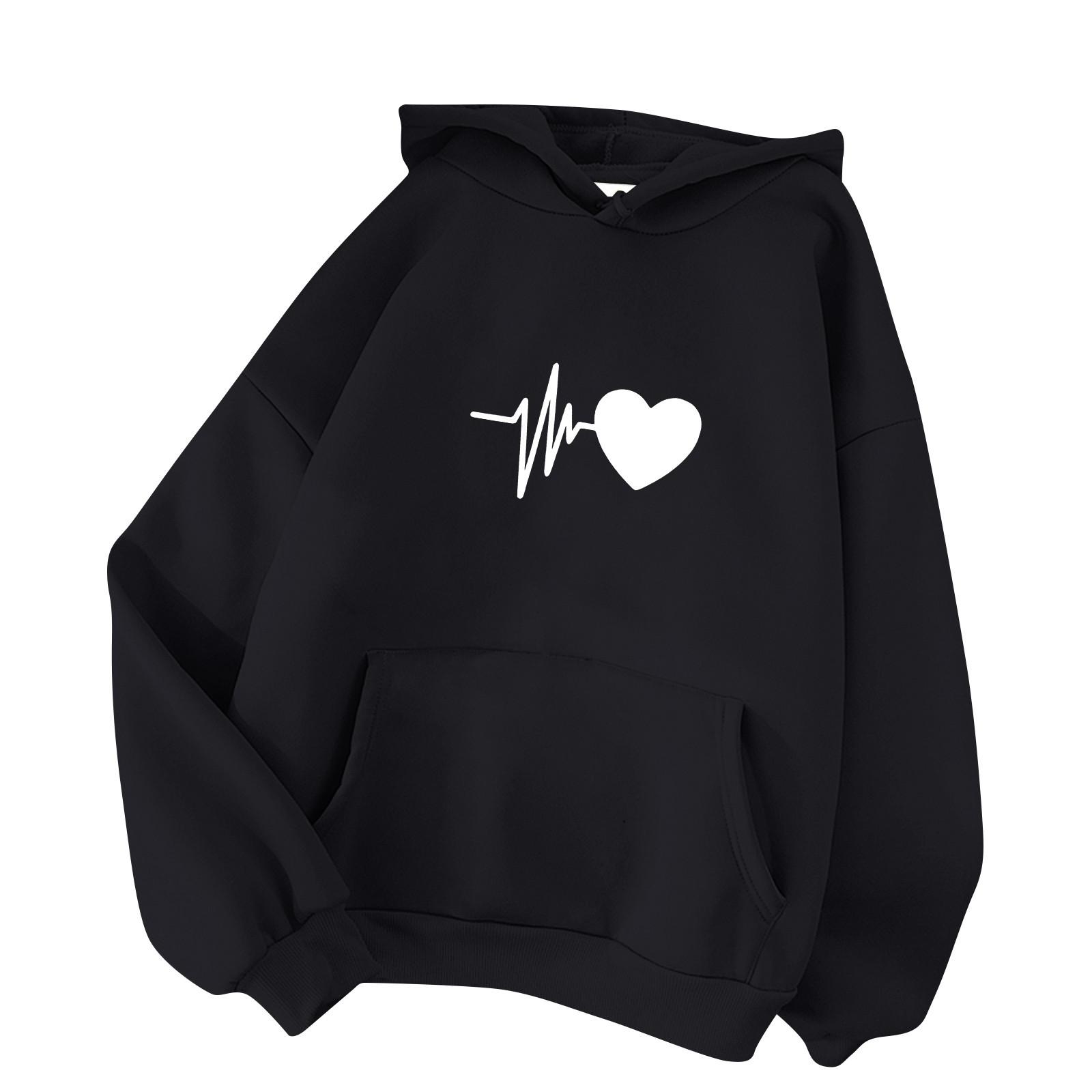 

Женская модная повседневная толстовка с капюшоном и длинными рукавами XXL чёрный