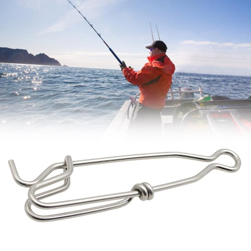 Fishing Snap Hook Tackle Baits Clip Stainless Fishing Line Clips Long Line Snap Clips Fishing Connectors Tackle