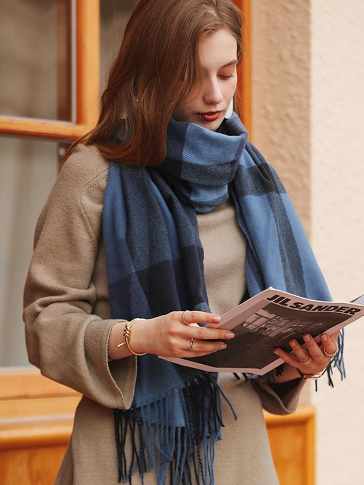 New Imitation Cashmere Women Scarf Winter Preppy Style Plaid Fringed Warm Scarve Pashmina Mujer Femme Foulard Bufanda Wrap Shawl
