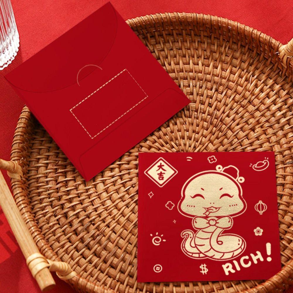 10PCS Cartoon Character Spring Festival Red Envelopes Lucky Money Bless Pocket The Year Of Snake