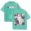Double Sided Animal Pattern Print Vintage Washed T Shirt Oversized Cotton Aesthetic Kawaii Casual Short Sleeve Streetwear Tee