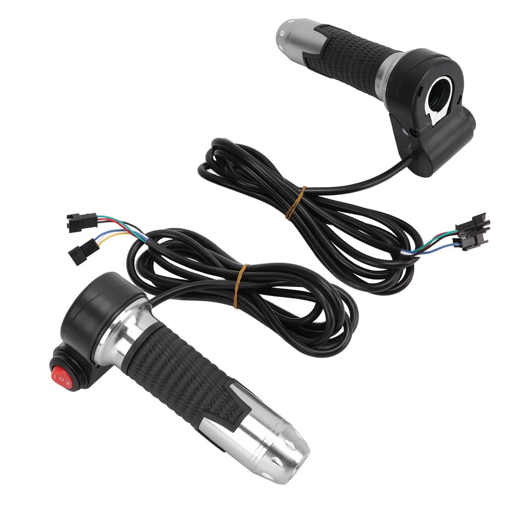 1 Pair set Twist Throttle Grip Handlebar Electric Vehicle Accessories 12V‑99V ( No Display of Three Speed)Silver