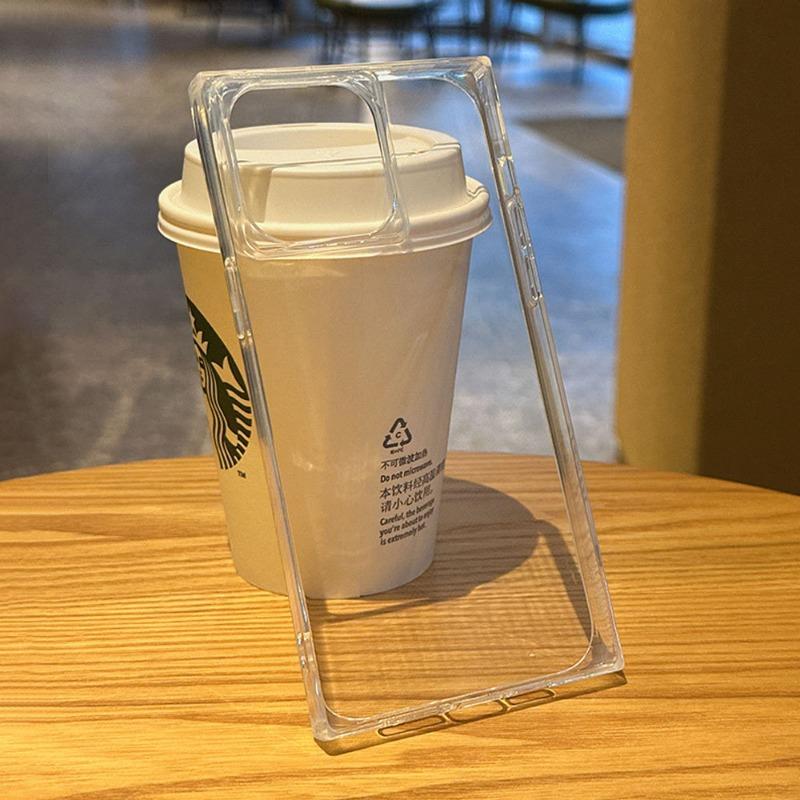 Square Transparent Soft Anti Drop Shockproof Phone Case Compatible With Apple Iphone