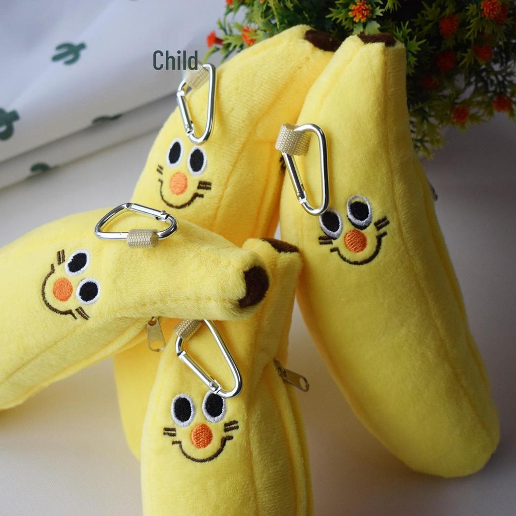 Bojin Plush Banana Pencil Case - Cute Embroidery, Personalized Zipper