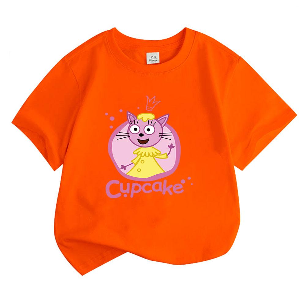 100%Cotton Kid-e-cats Print Children T-Shirt Cartoon Kids Tees Three Kitten Russian Funny Boys Tops Cute Girls Clothing Summer Tops Anime T-shirt