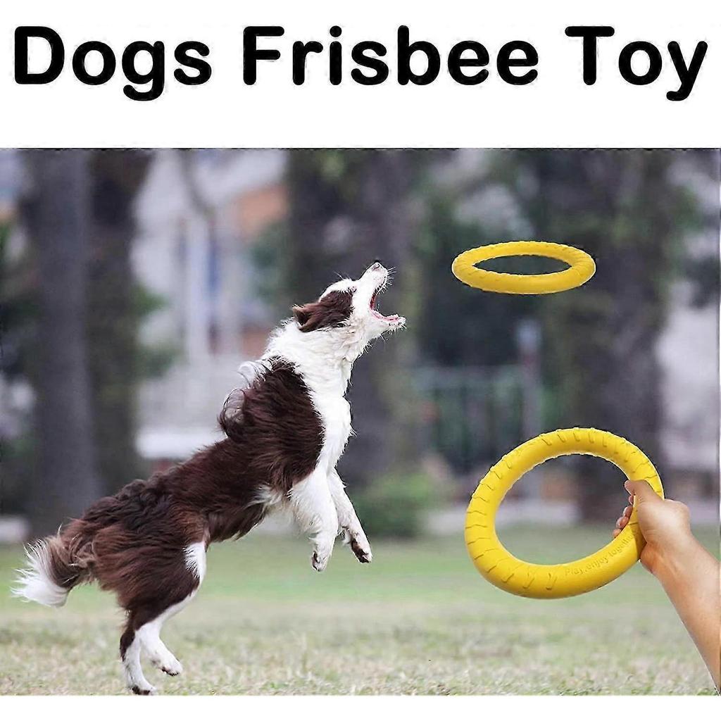 Dog Fitness Ring, Dog Bite Ring,Interactive Tug of War Training Ring  ,29cm(Yellow,Large)