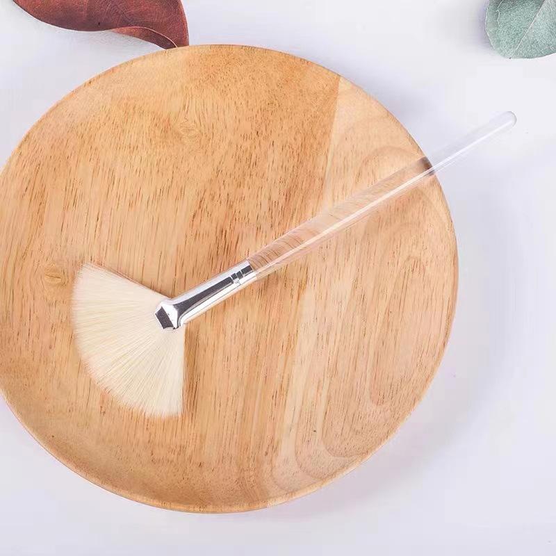 

1 шт. DIY Вентилятор-пензель для маски для обличчя Прозорий ручка М який аплікатор для обличчя Пінна щітка для глиняних масок Лосьйон для тіла для салону краси