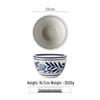 Retro Blue & White Porcelain Double Ear Round Jar - Large Deep Soup or Rice Bowl, Creative Ceramic Tableware for Hotels & Restaurants