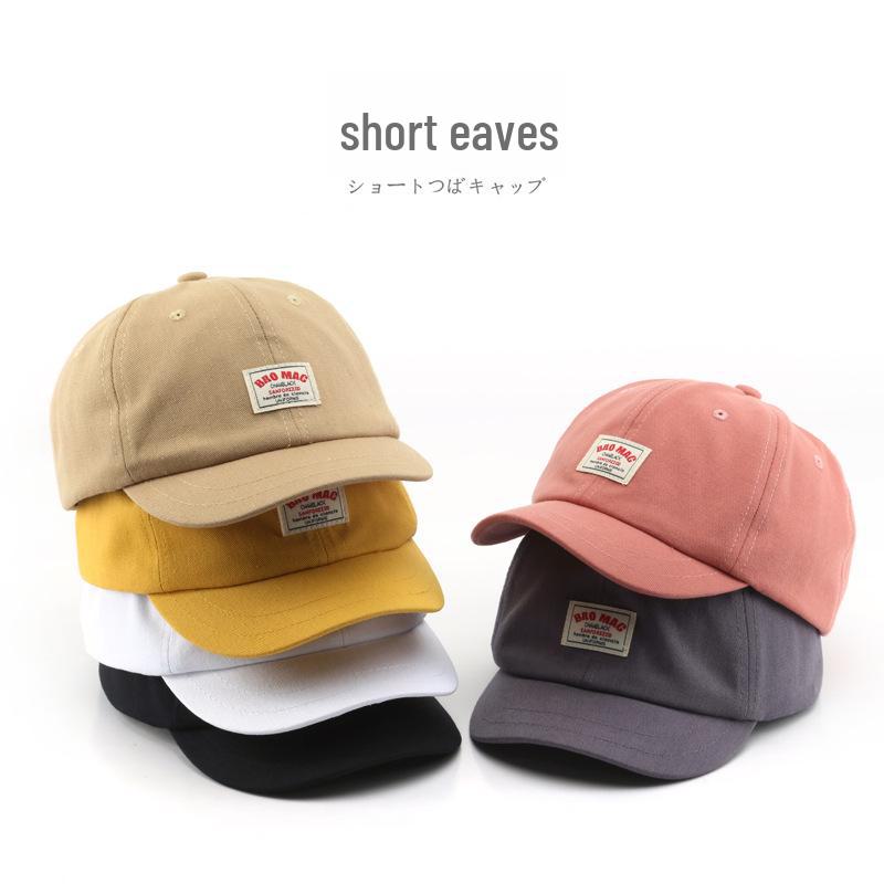 

Unisex Korean-Japanese Style Spring/Summer Short Brim Patch Baseball Cap with UV Protection Adjustable