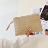 Weaving Bag  Ladies Wristlet Clutch Women Daily Money Phone Clutch Solid Straw Woven Coin Purse Beach Wallet Card Holder