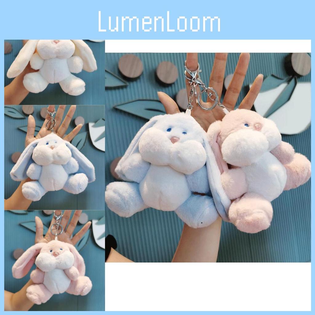 Adorable Plush Bunny Keychain Cute Soft Toy Doll For Couples And Bags Pink 15cm