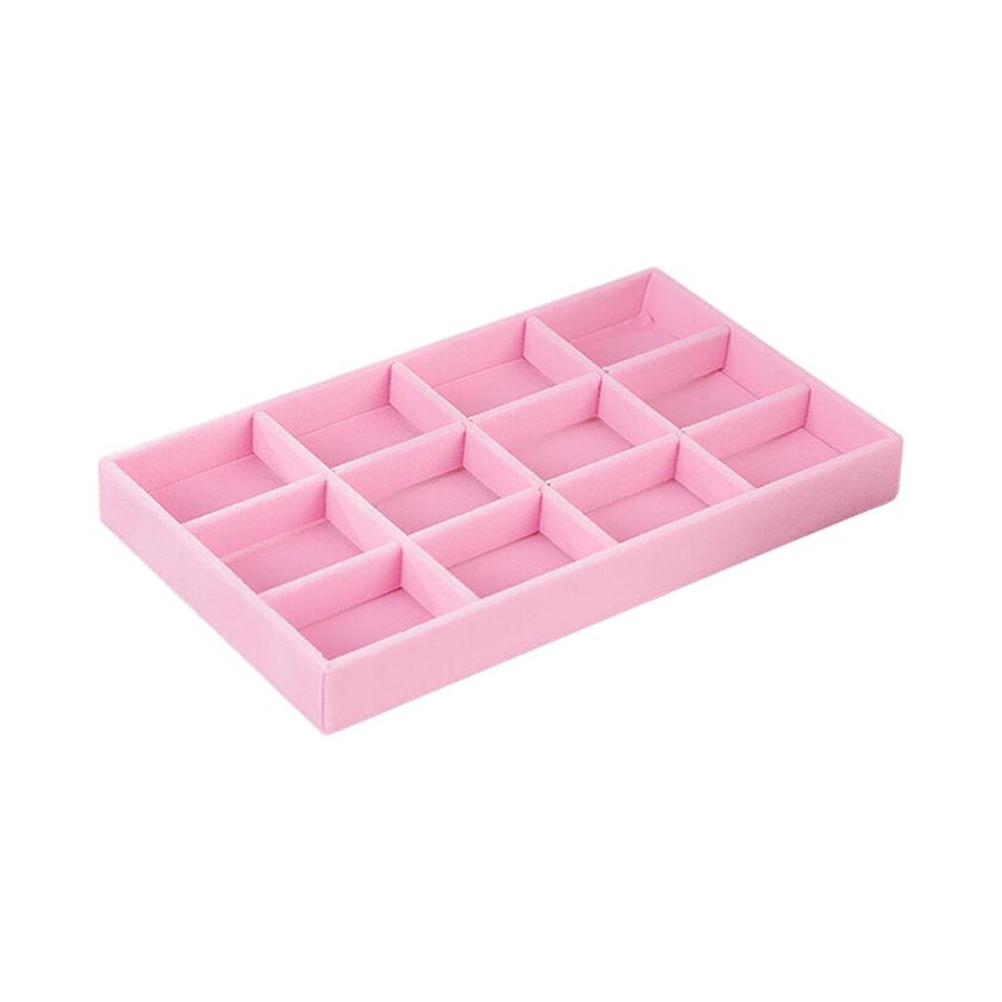 1PC, Flocking Jewelry Box Jewelry Tray, Color: Pink
