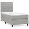 VidaXL Lit à sommier tapissier et matelas Gris clair 90x190 cm Tissu - Modèle 3142057