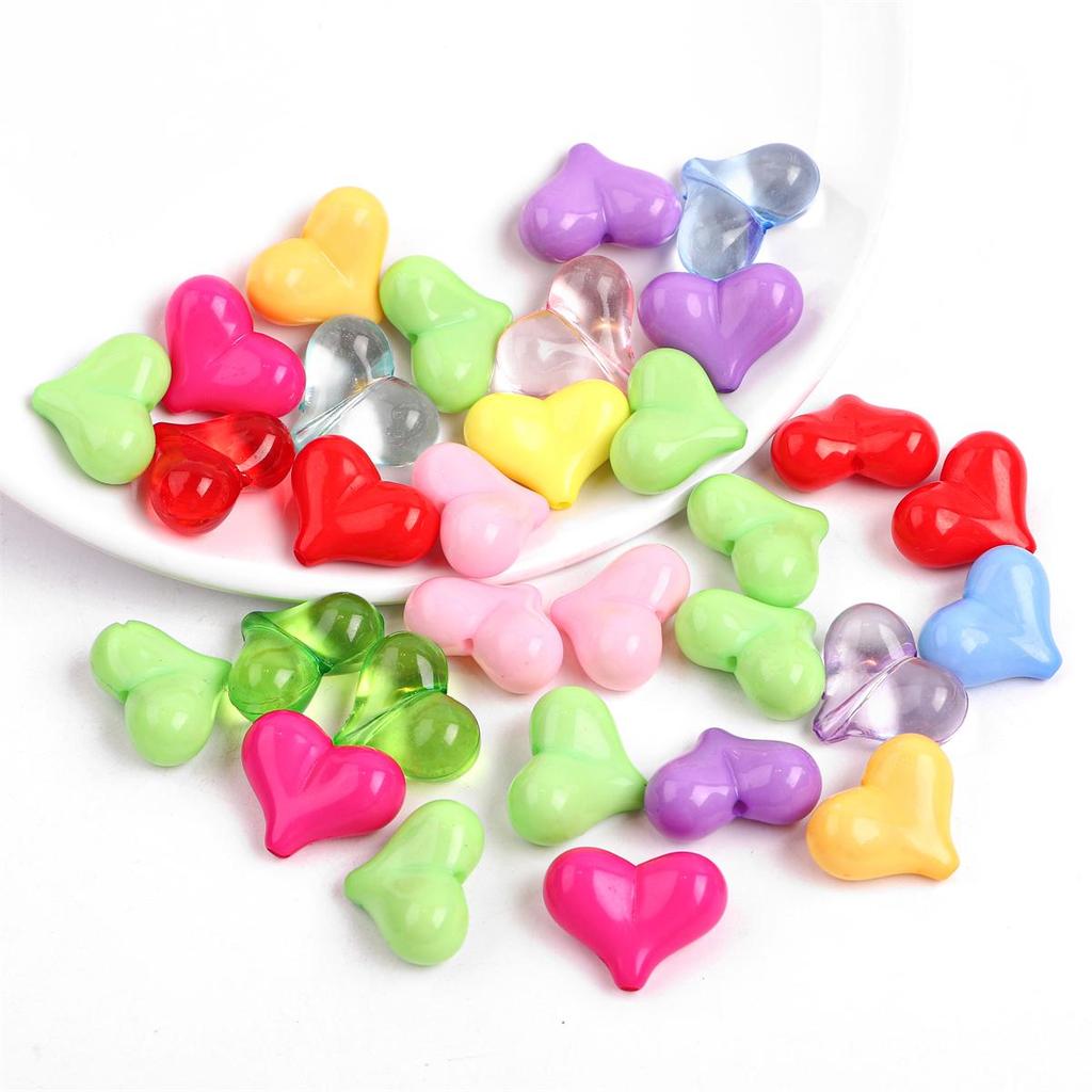 20 ks akrylových průhledných korálků ve tvaru srdce pro DIY Náhrdelník Náramek Náušnice Příslušenství pro výrobu šperků