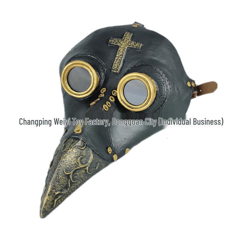 Steampunk Plague Doctor Long Nose Latex Mask for Cosplay and Masquerade