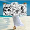Custom Name Ultra-Soft Beach Towel with Soccer Theme,Ideal for Pool - Camping, Diving - Perfect Travel Essential, Vibrant Beach Towel.