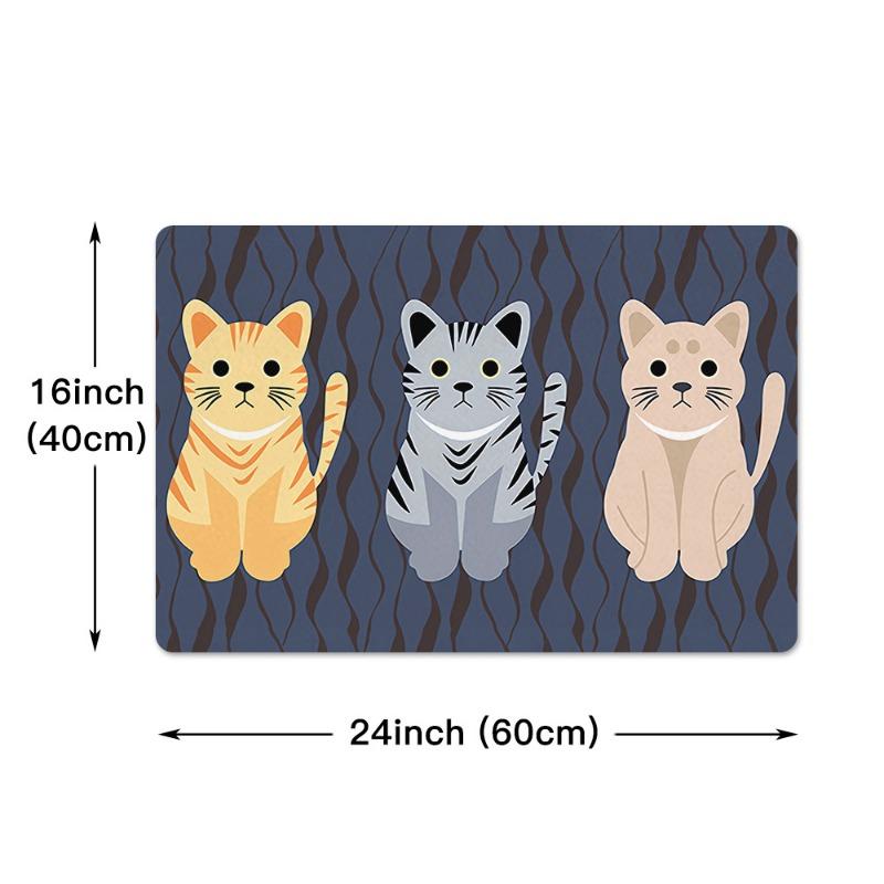 Soft Non-Slip Cat Print Kitchen/Bathroom Mat - Durable, Easy To Clean - Various Sizes