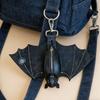 Coin Purse Halloween Bat Pendant Creative Leather Bat Keychain Key Ring Bat Wallet Keychain  Gifts