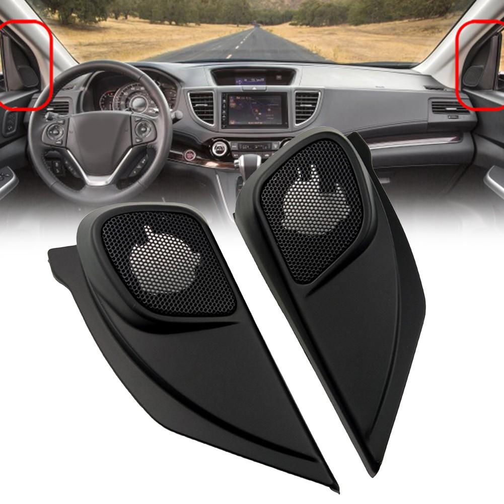 For Honda For CRV A Pillar Audio Speaker Covers Pair Black ABS Material