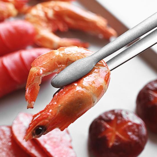 Tång i rostfritt stål med valnötshandtag, värmetålig, för BBQ-matlagning, grillning och servering, elegant köksredskap