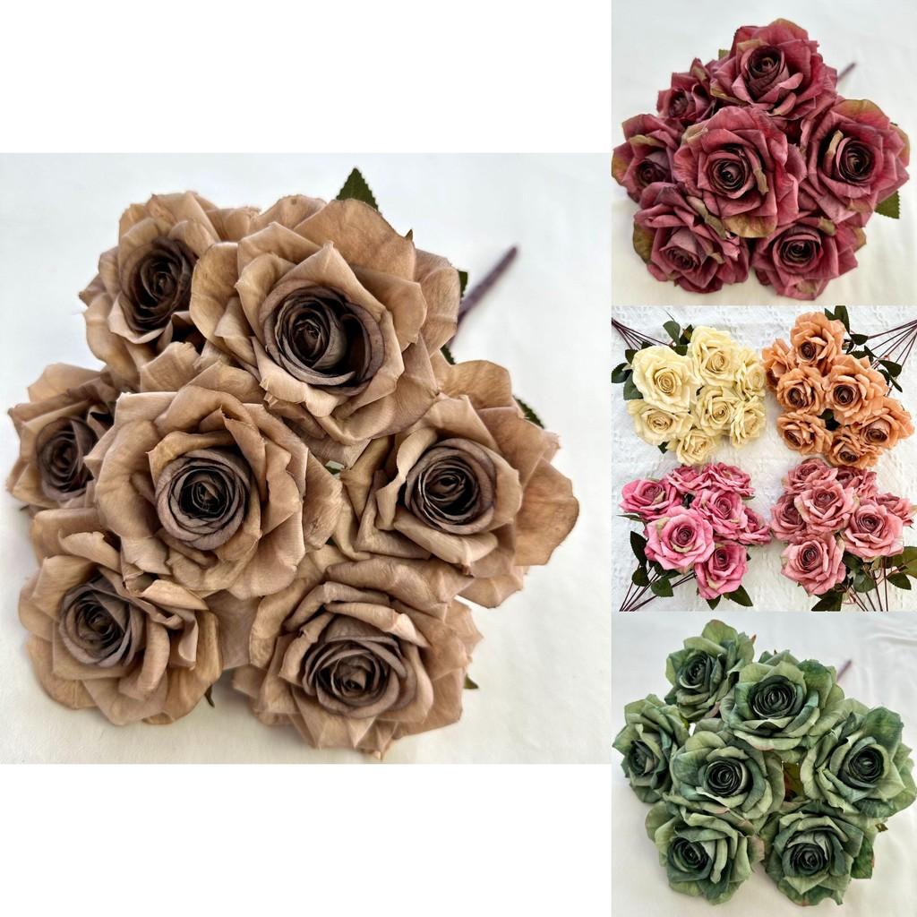 Realistic Rose Flower Decor Piece With Silk Material For Wedding Celebrations And Photography Props