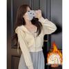 Women's Grey Hooded Sweatshirt - Casual, Slimming, Versatile Early Autumn Style