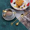6 STÜCKE Kreative Persönlichkeit Edelstahl Gold Löffel Baumblatt Löffel Kaffeelöffel Teelöffel Home Restaurant Dessert Besteck Set