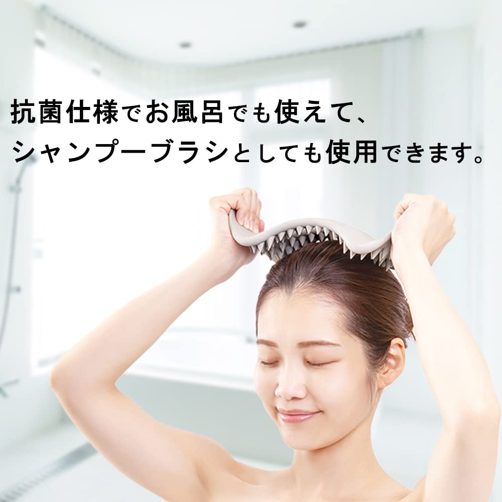 Alphax Kopfhautmassagebürste für Männer und Frauen, Hogsia Kopfhaut, Grau, 1 Bürste