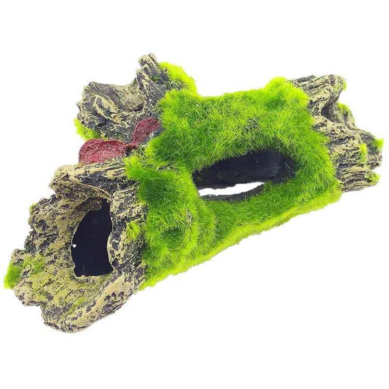 Résine Bois Coulé Mousse Aquarium Décoration de Paysage Ornements Flocage Trou d'Échappement Simulation Bois Mort Arbre Diamant