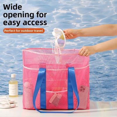 New Large Capacity Mesh Bag Multistyles Protable Swimming Beach Bag Women Makeup Organizer
